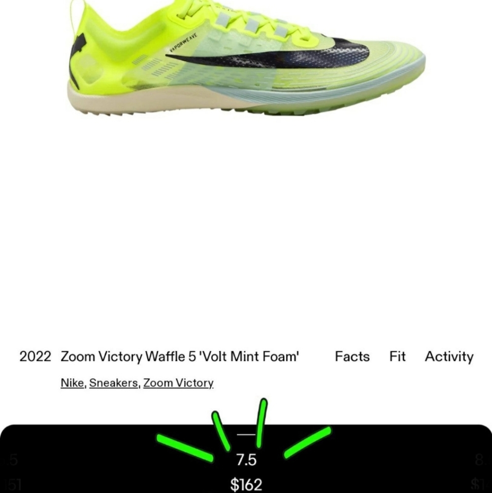 NEW Nike Zoom Victory XC Vaporweave Waffle 5 Volt Mint Foam Running Shoes Size 6 - Picture 12 of 12